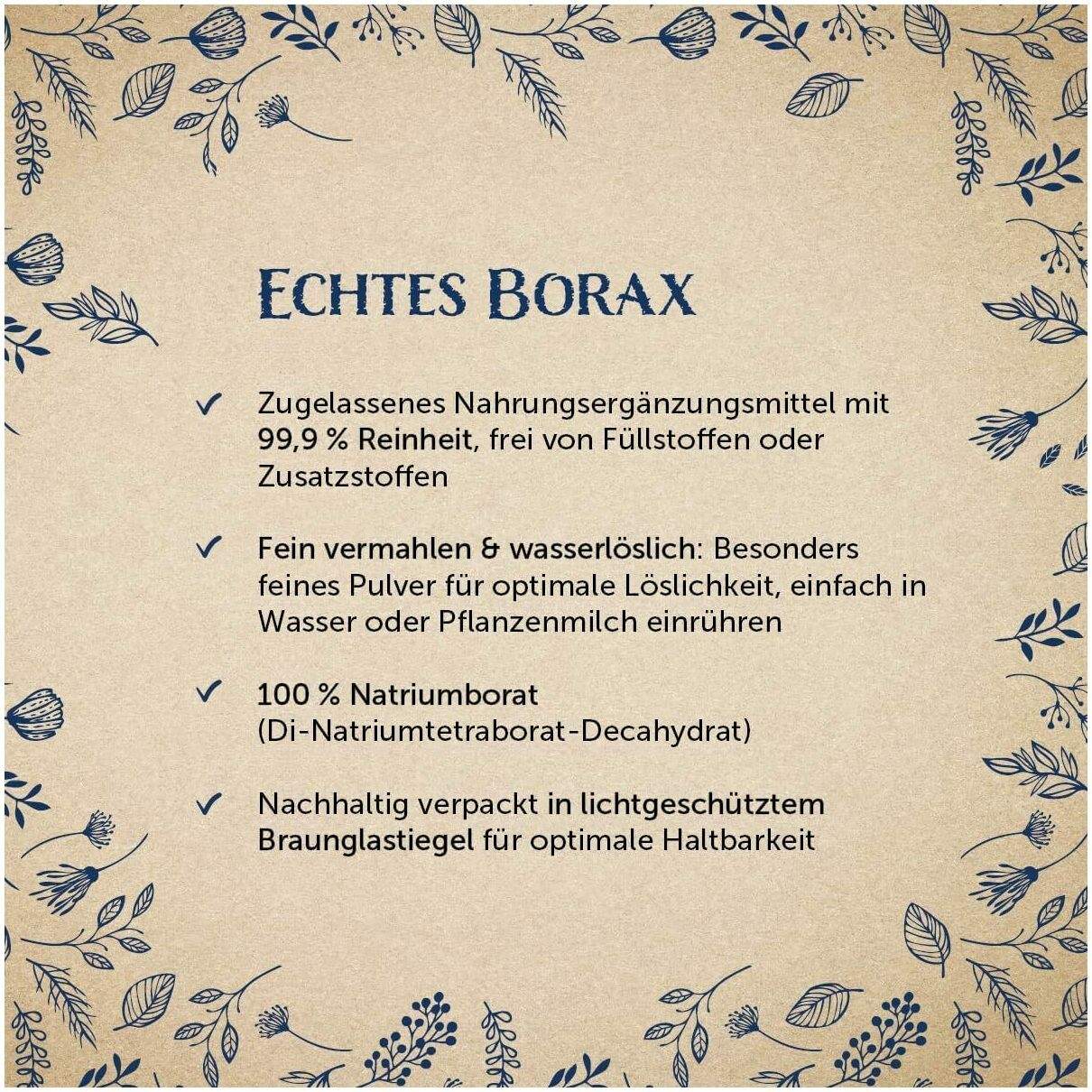 Borax Pulver Natriumtetraborat Rein Vegan 380 G