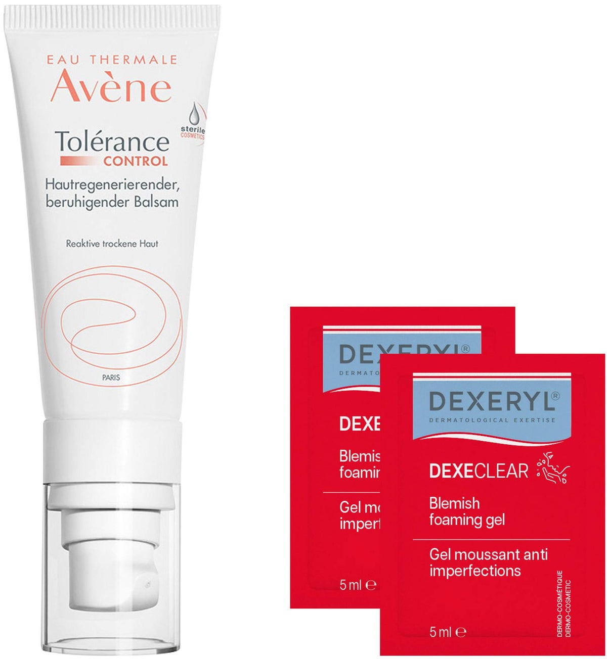 Avene Tolerance Control Balsam 40 ml + gratis Dexeryl Dexeclear schäumendes Reinigungsgel 2 x 5 ml