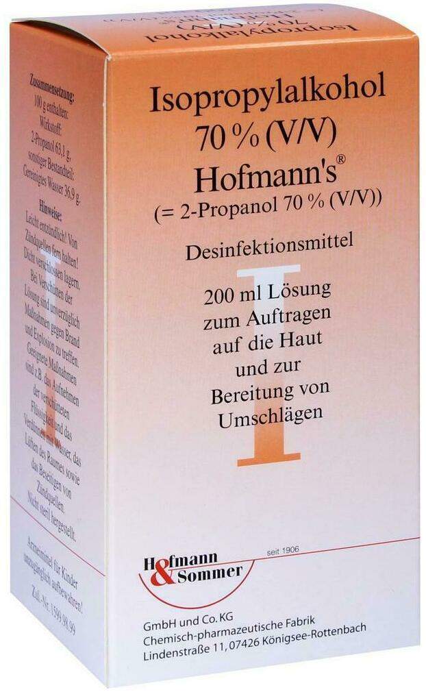 Isopropylalkohol 70% Hofmanns 200 ml Lösung