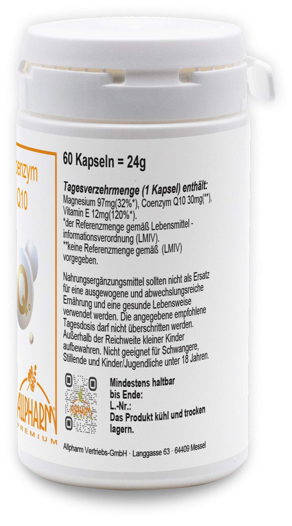 Coenzym Q10 Mit Vitamin E 60 Kapseln