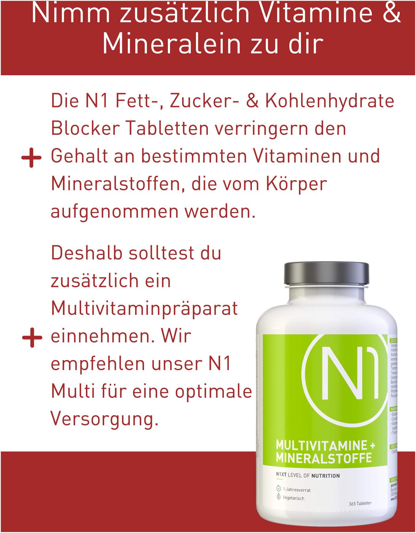 N1 Fett- Zucker- & Kohlenhydrate Blocker 45 Tabletten