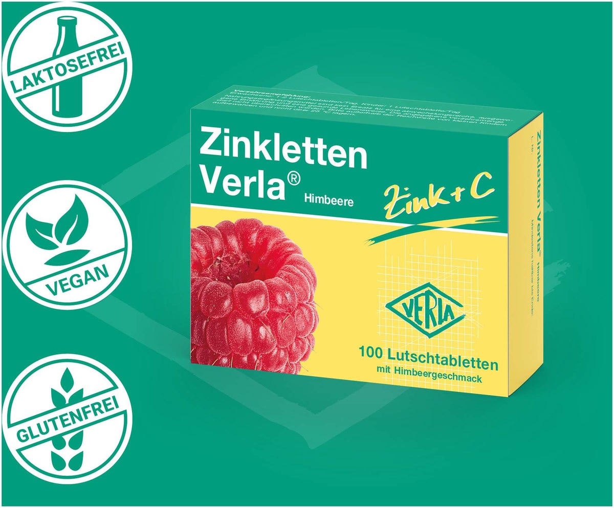 Zinkletten Verla Himbeere Lutschtabletten 100 Stück