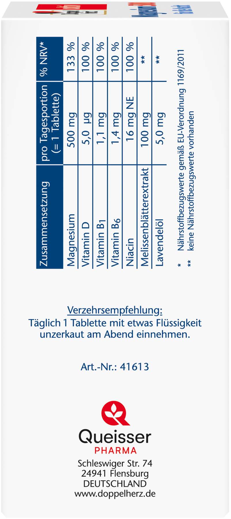 Doppelherz Aktiv Magnesium 500 Für die Nacht 60 Tabletten