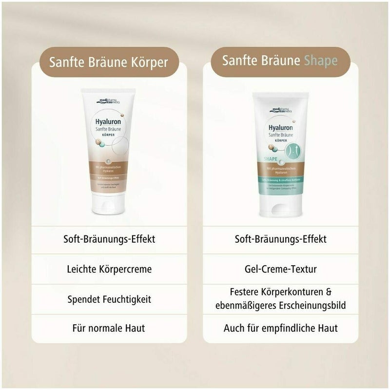 medipharma cosmetics Hyaluron Sanfte Bräune Shape Körperpflege 150 ml Creme