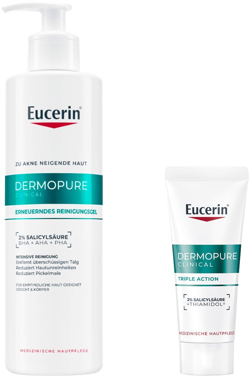 Eucerin DermoPure Clinical erneuerndes Reinigungsgel 400 ml + gratis Eucerin DermoPure Clinical Triple Action 7 ml Serum
