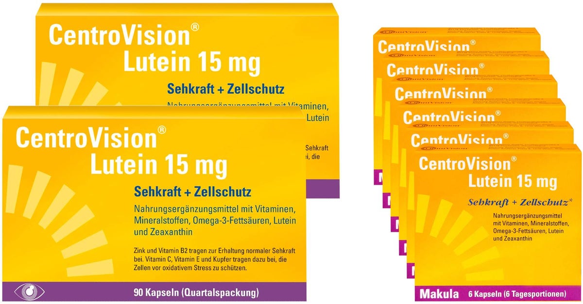 Centrovision Lutein 15 mg 2 x 90 Kapseln + gratis 36 Kapseln