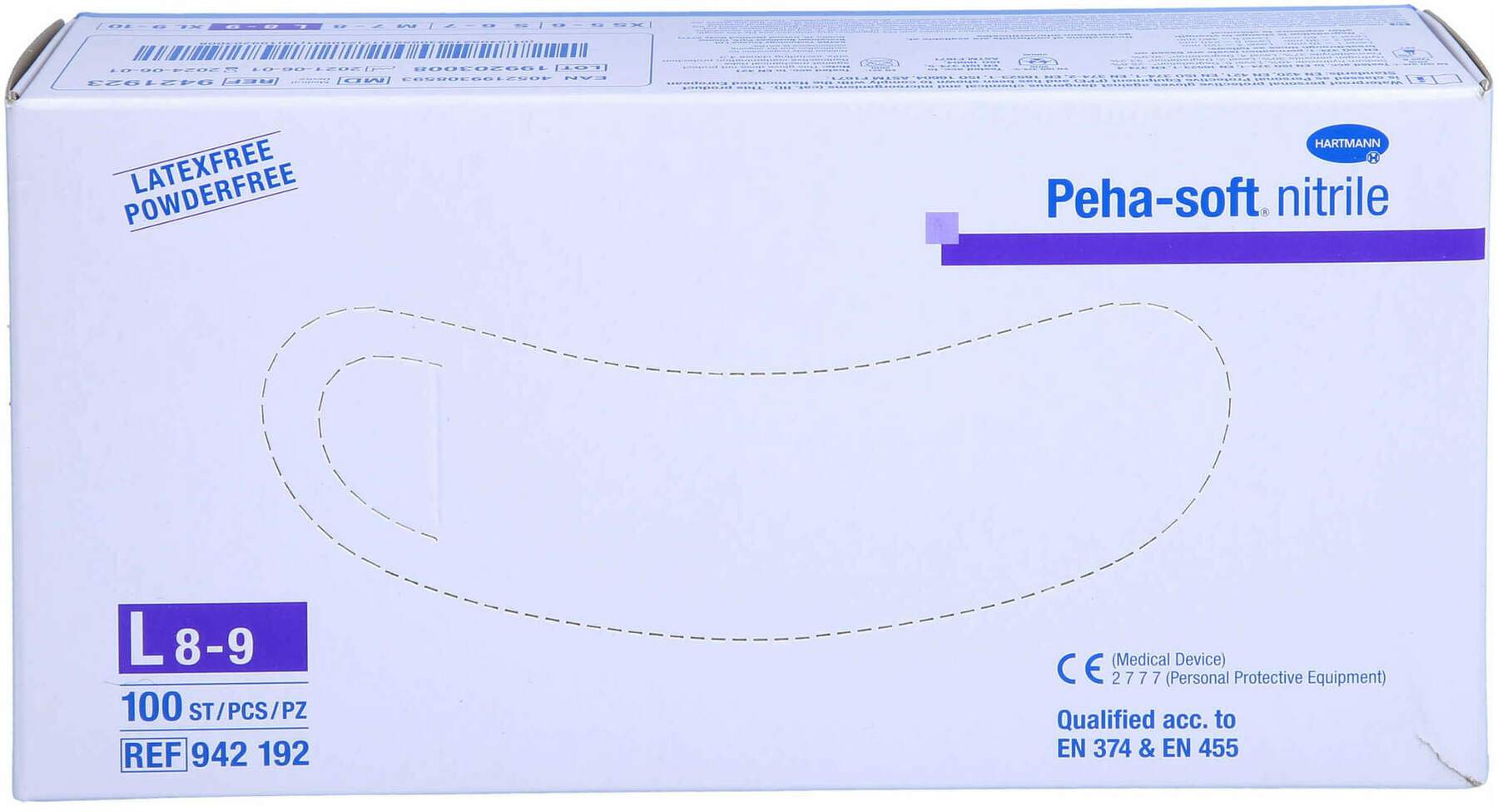Peha-Soft Nitrile Unt.Handsch.Unste.Puderfrei L