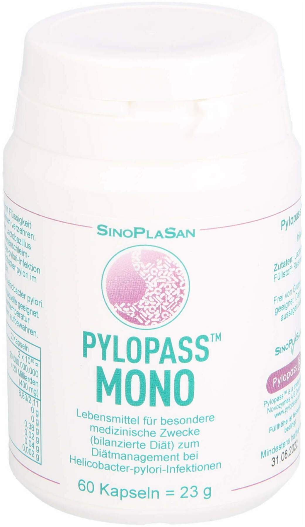 Pylopass Mono 200 mg bei Helicobacter Pylori Kapseln 60 Stück