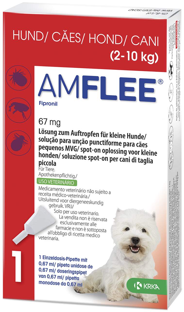 Amflee 67 mg Spot-On Lösung Für Kleine Hunde 2 - 10 KG 3 Stück