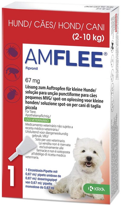 Amflee 67 mg Spot-On Lösung Für Kleine Hunde 2 - 10 KG 3 Stück