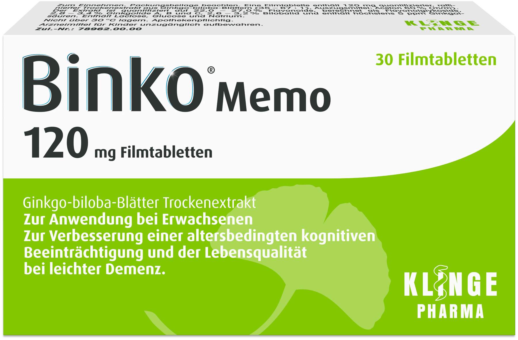Binko Memo 120 mg Filmtabletten 30 Stück