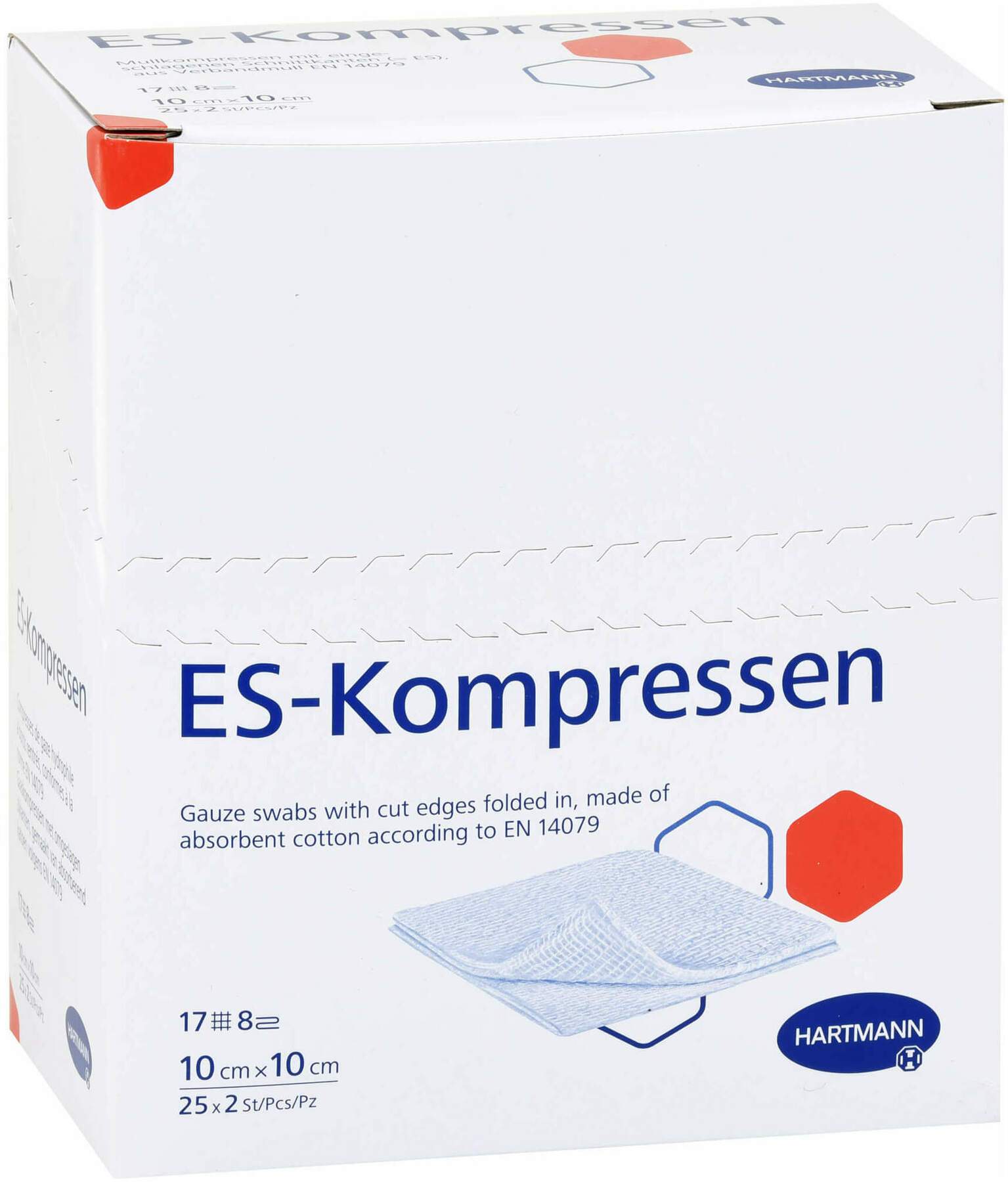 Es-Kompressen Steril 10 X 10 cm 8fach 25 X 2 Kompressen