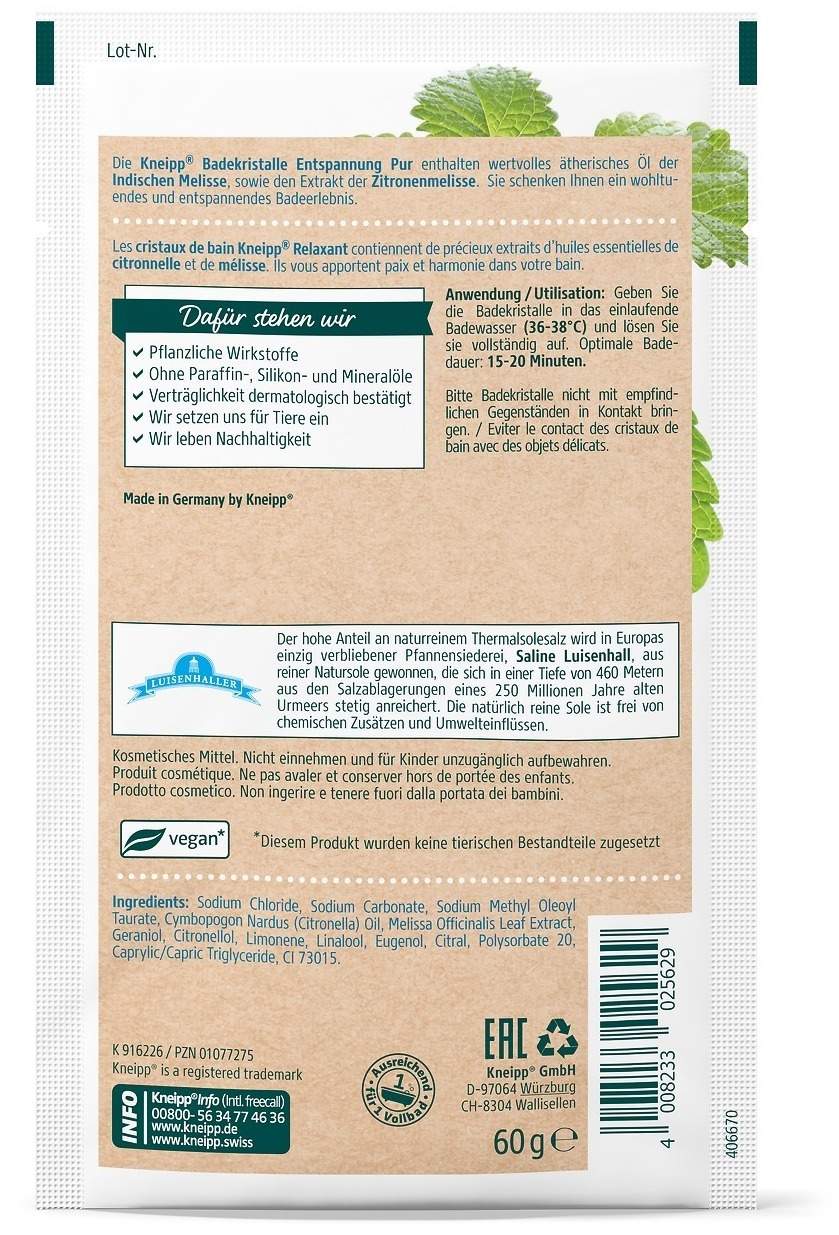 Kneipp Badekristalle Entspannung Pur 60 G