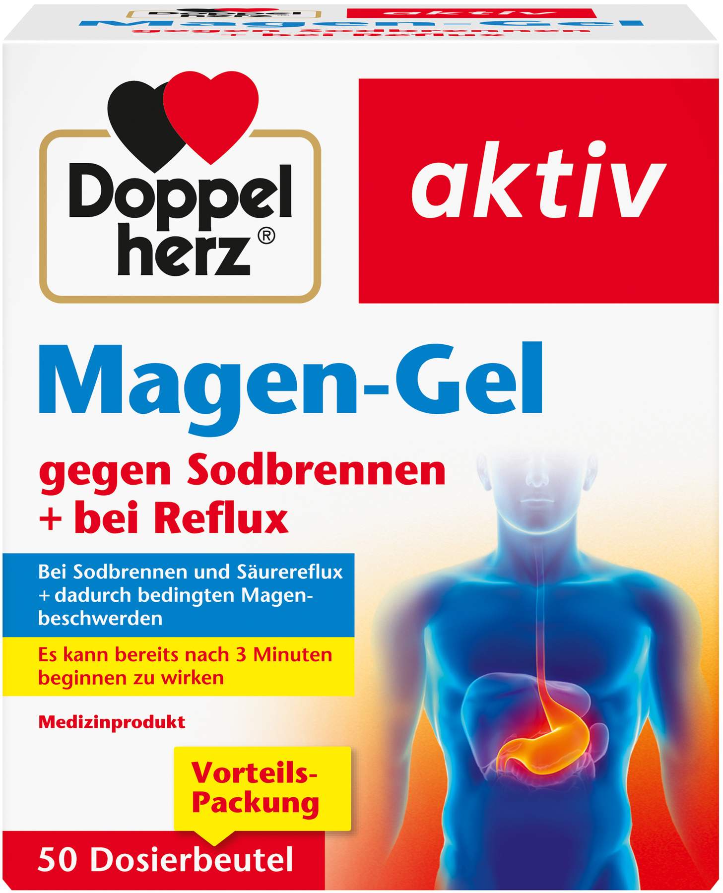 Doppelherz aktiv Magen-Gel gegen Sodbrennen + bei Reflux 50 Dosierbeutel