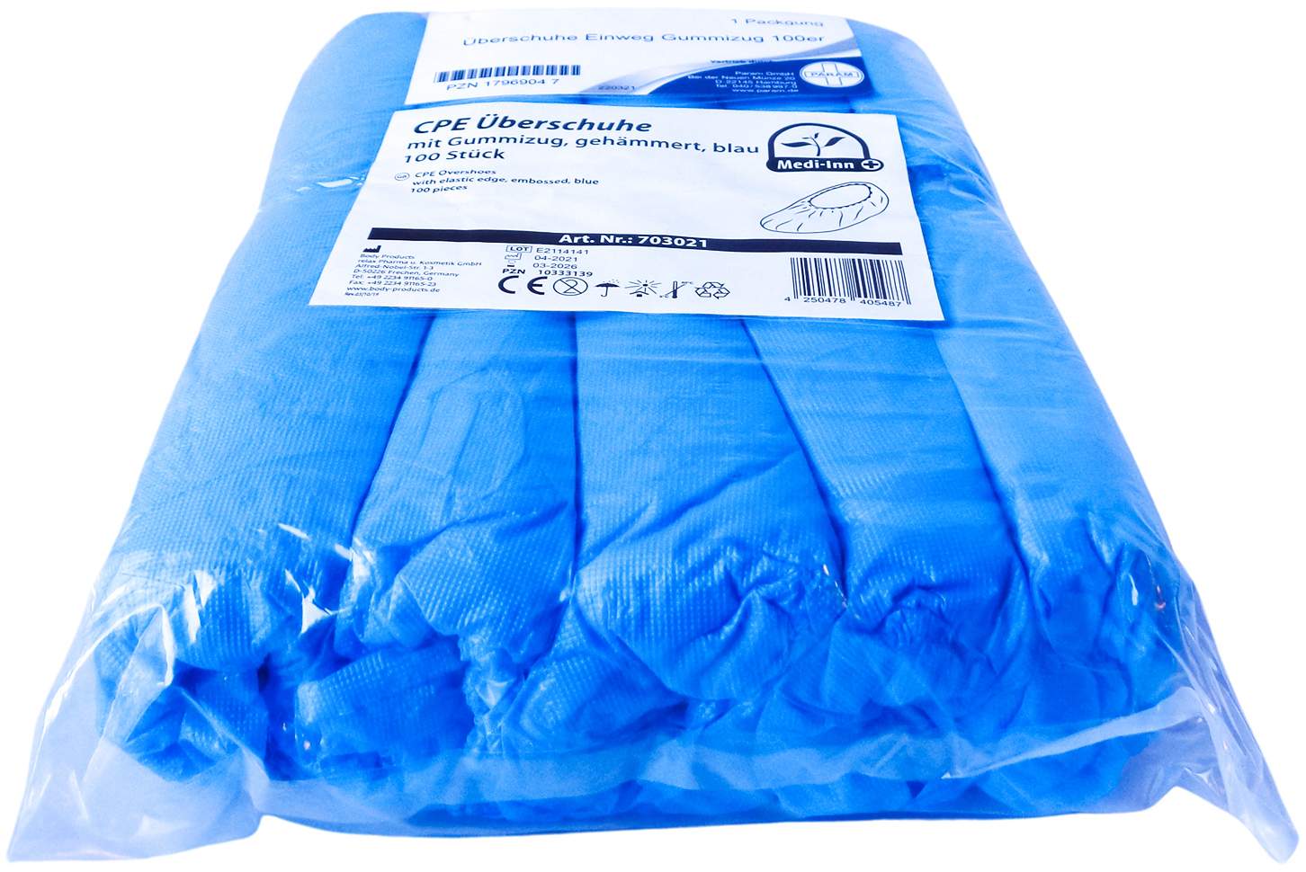 Überschuhe Einweg Cpe Mit Gummizug Blau 100 Stück