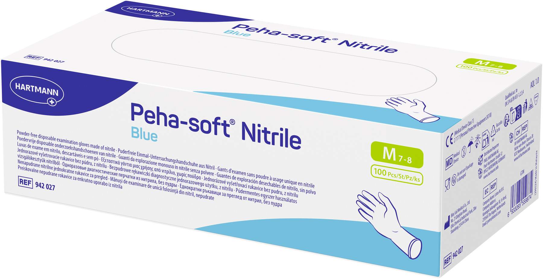 Peha-Soft Nitrile Blue M P100 100 Handschuhe