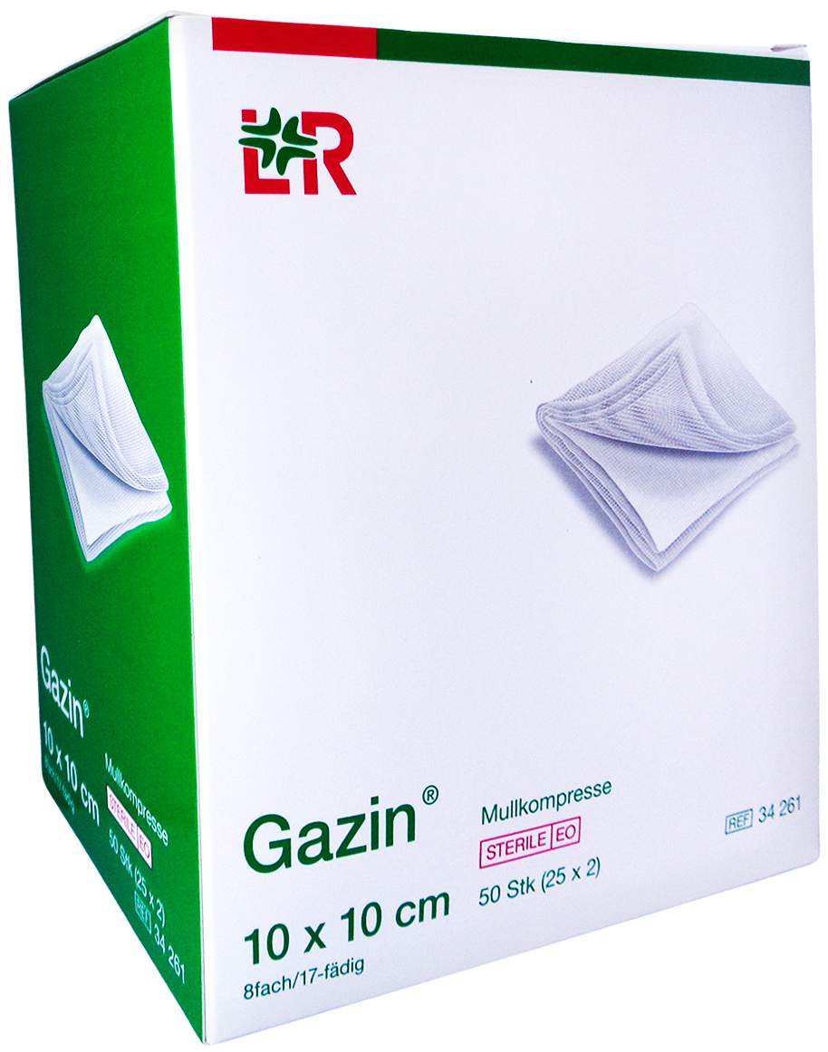 Gazin Mullkomp.10x10 cm Steril 8fach