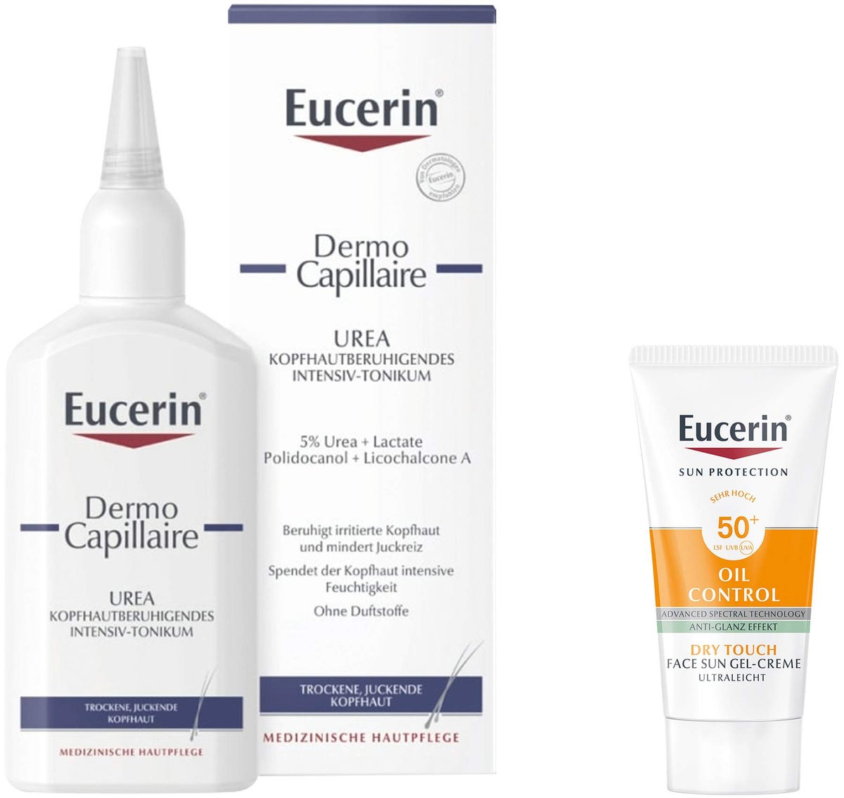 Eucerin Dermo Capillaire kopfhautberuhigend Tonikum 100 ml + gratis Sun Gel-Creme Oil Control 20 ml