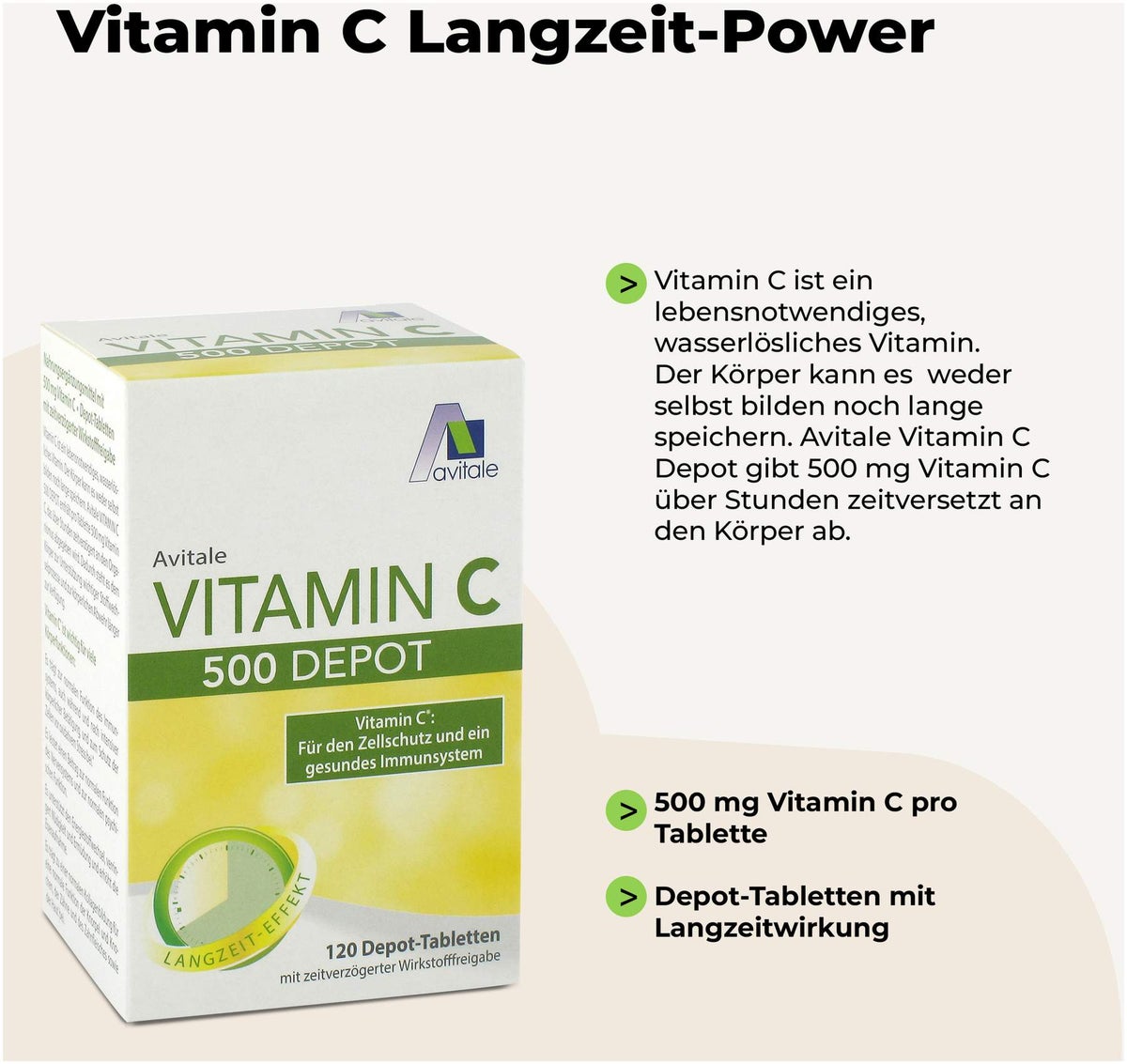 Vitamin C 500 mg Depot 120 Tabletten