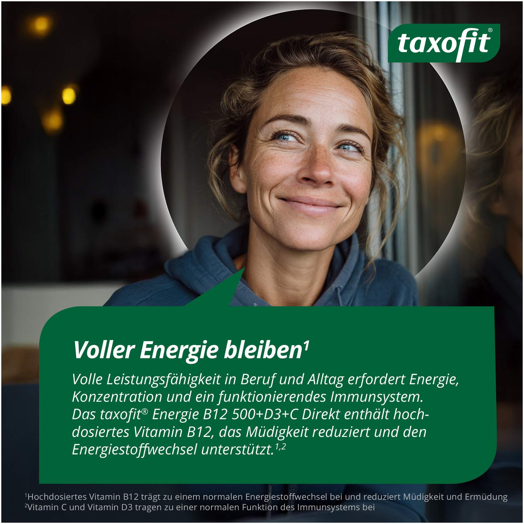 Taxofit Energie B12 500 + D3 + C Direkt Granulat 20 Beutel