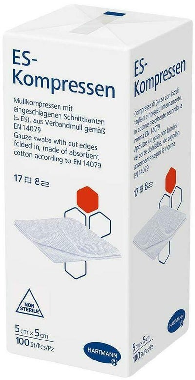 Es-Kompressen Unsteril 5 X 5 cm 8 Fach 100 Kompressen