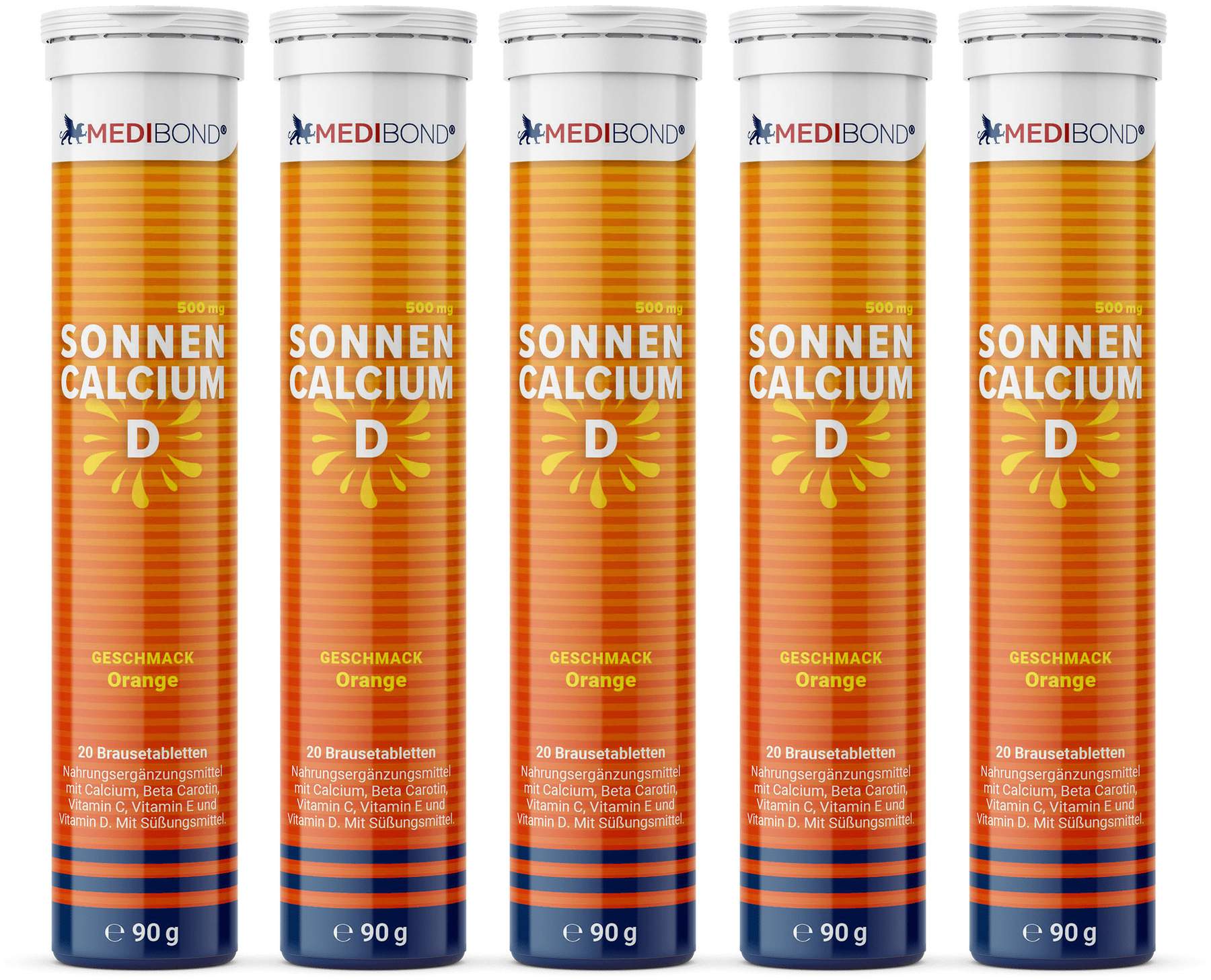 Sonnencalcium D Medibond Brausetabletten 5 x 20 Stück