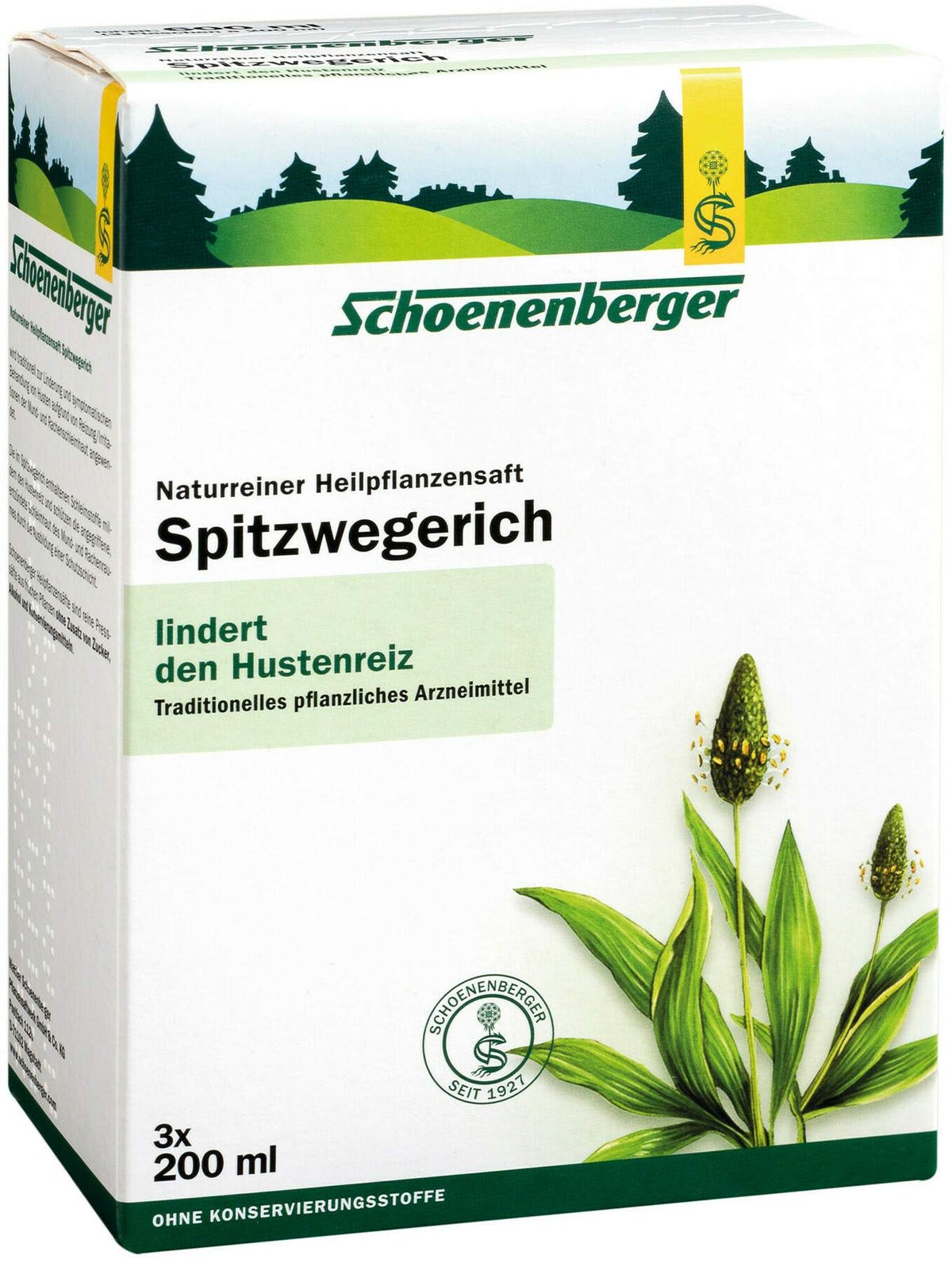 Spitzwegerichsaft Schoenenberger 3 X 200 ml