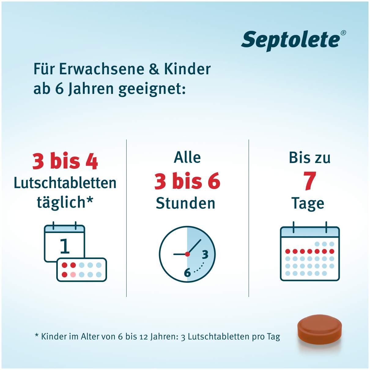 Septolete mit Cola Geschmack 3mg + 1mg  16 Lutschtabletten