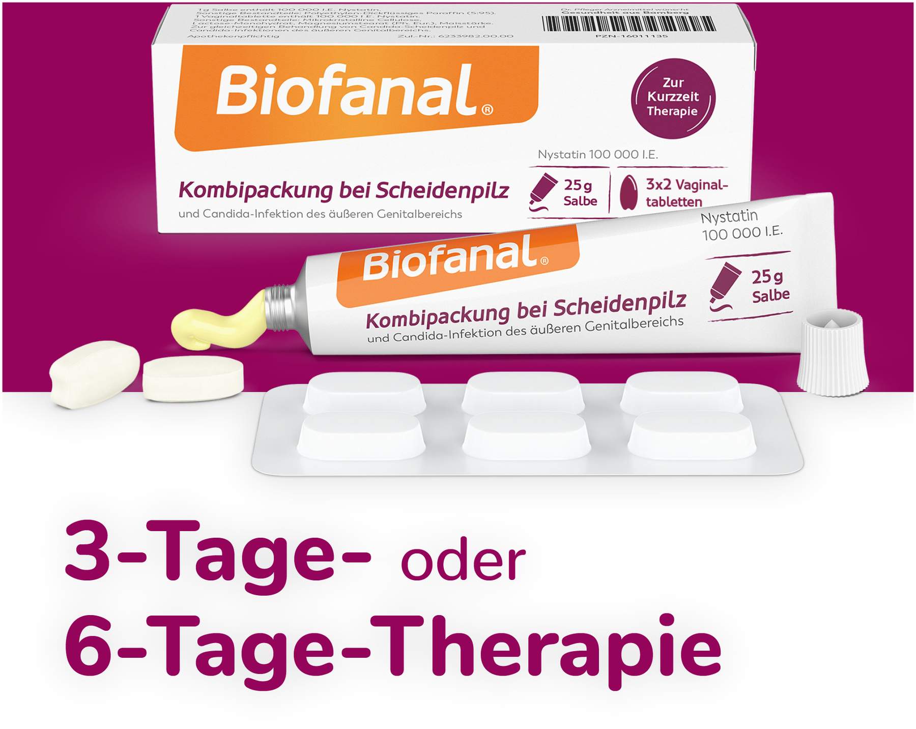 Biofanal Kombipackung bei Scheidenpilz Vagtab. + Salbe 1 Stück