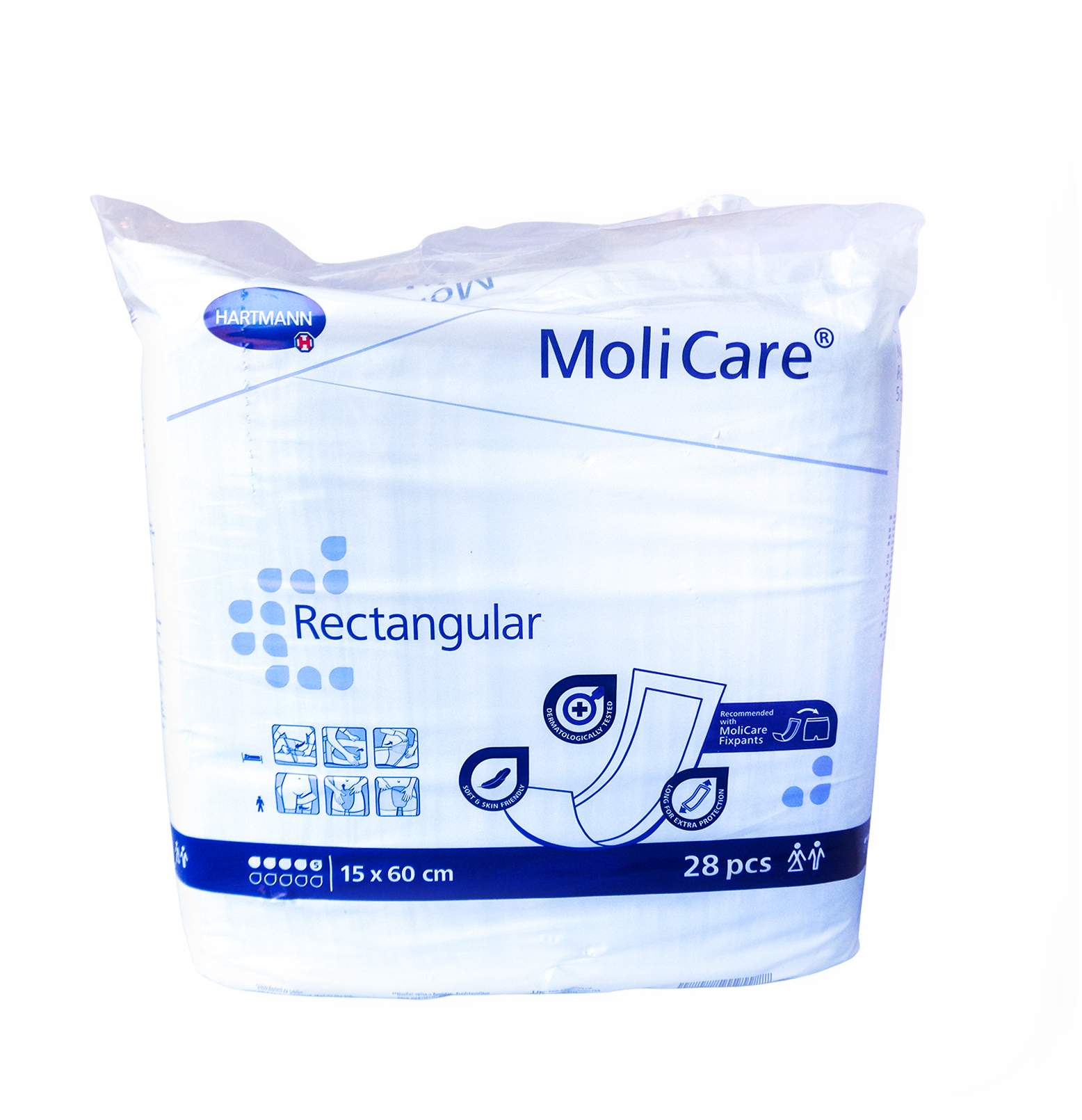 Molicare Rectangular 5 Tropfen 15x60 cm 28 Stück