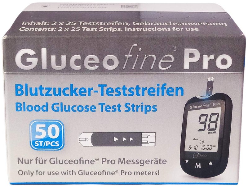 Gluceofine Pro Blutzucker-Teststreifen 50 Stück