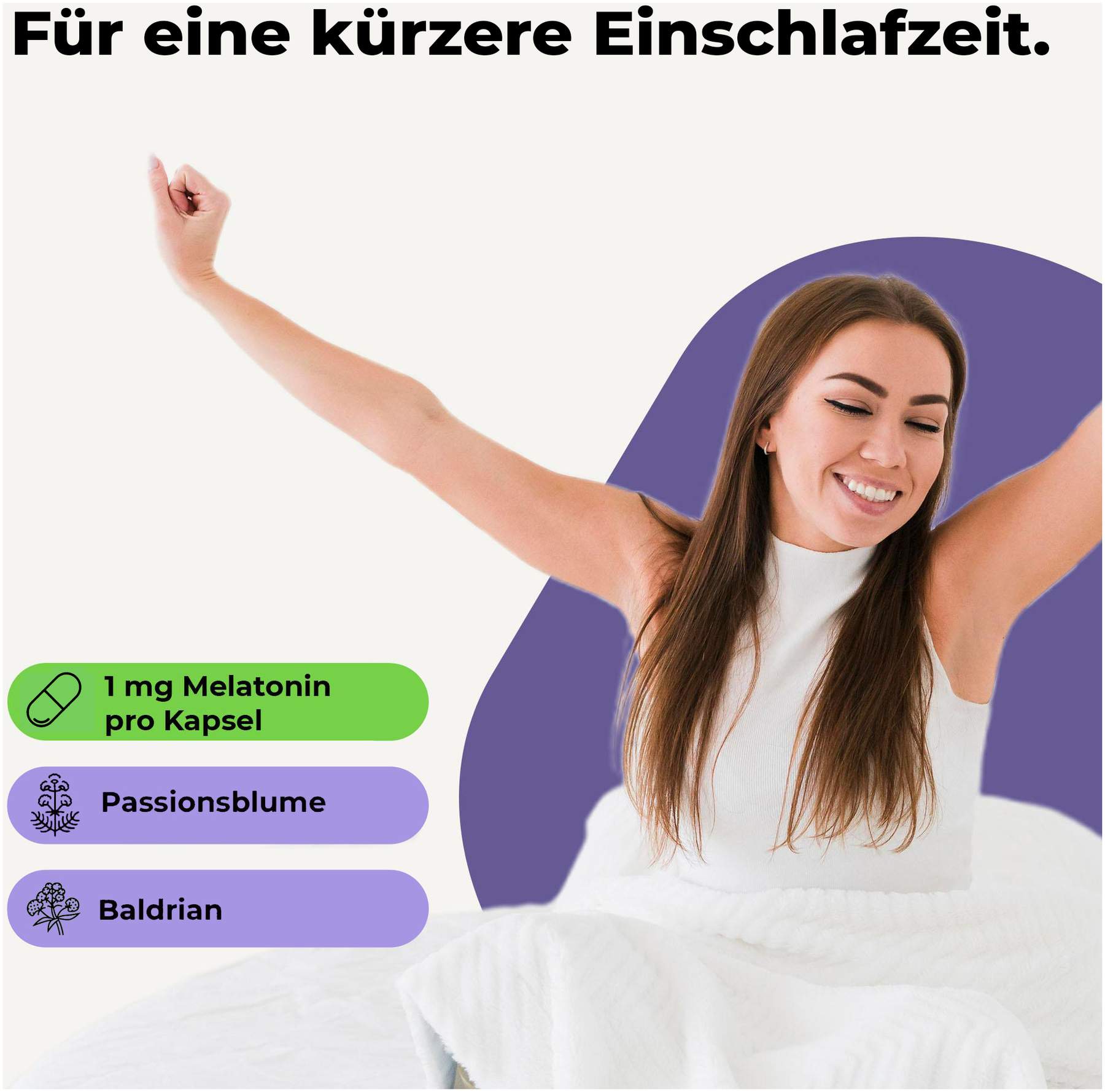 Melatonin+Passionsblume+Baldrian 120 Kapseln