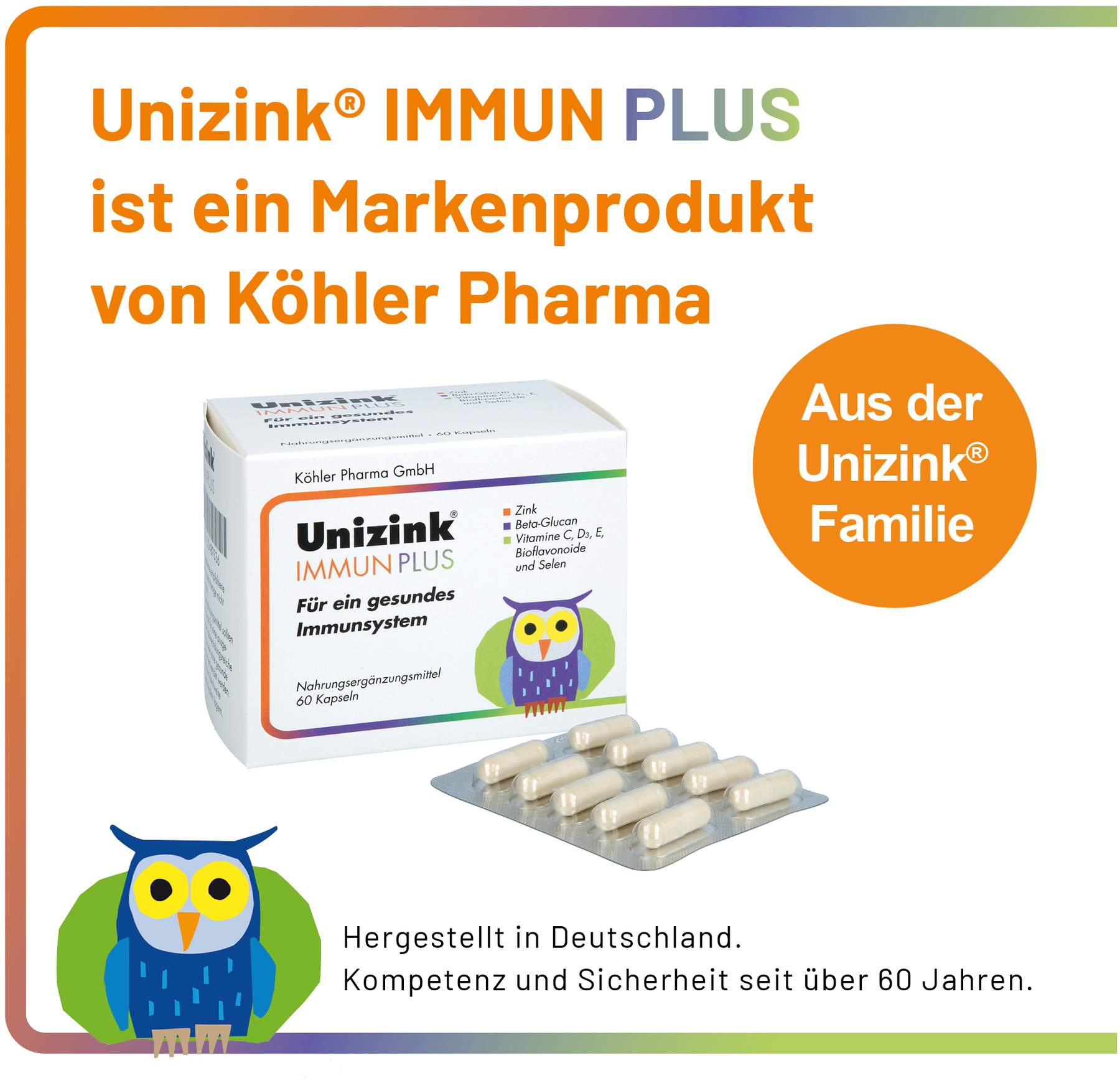 Unizink Immun Plus 60 Kapseln