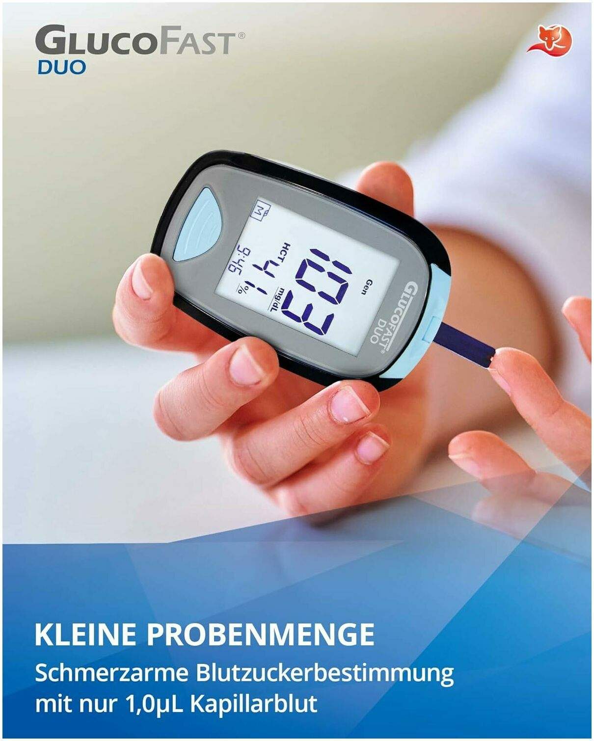 GLUCOFAST Duo Blutzucker-Messsystem mg je dl
