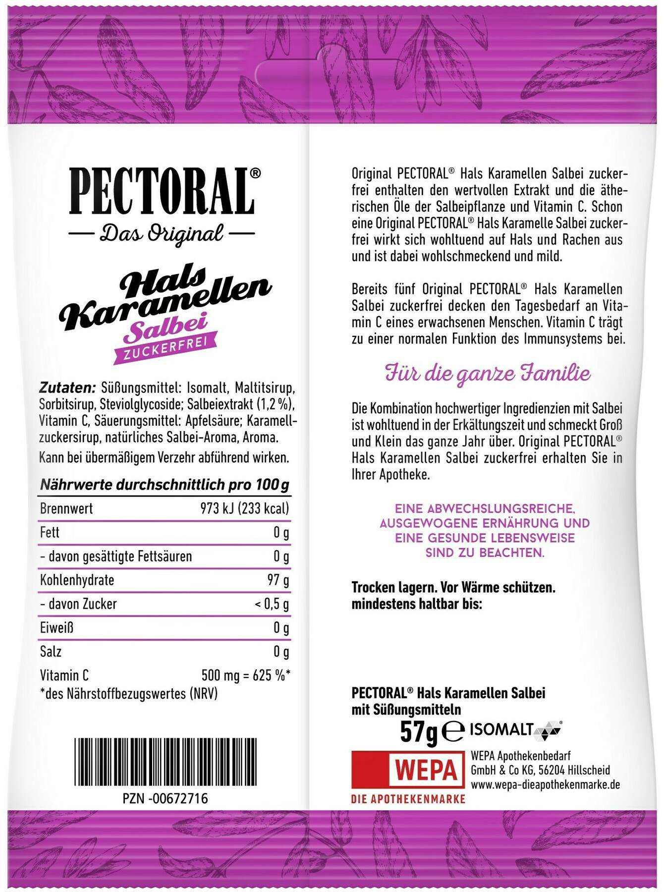 Pectoral Salbei 60 G Bonbons Zuckerfrei