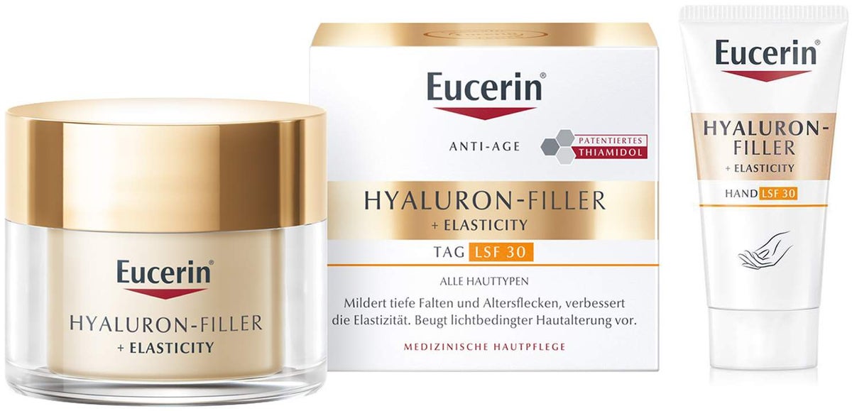 Eucerin Hyaluron Filler + Elasticity Tagespflege LSF30 50 ml + gratis Elasticity Handcreme 20 ml