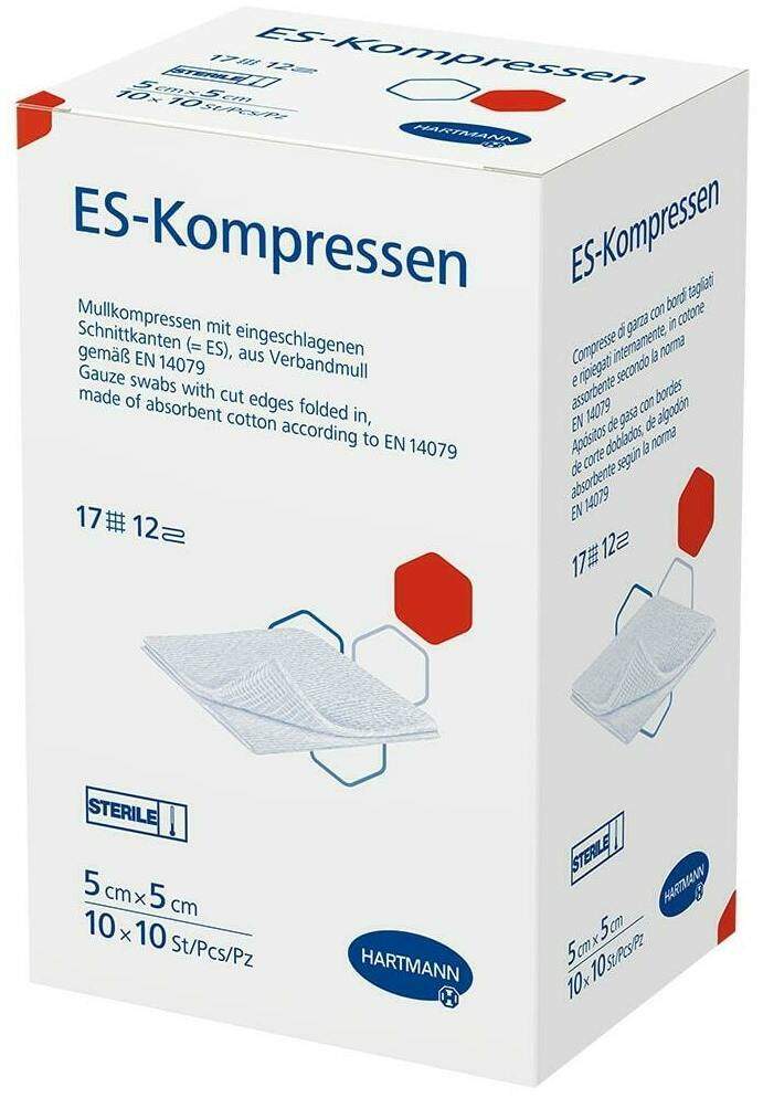 Es Kompressen Steril 5 X 5 cm Großpackung 10 X 10 Kompressen