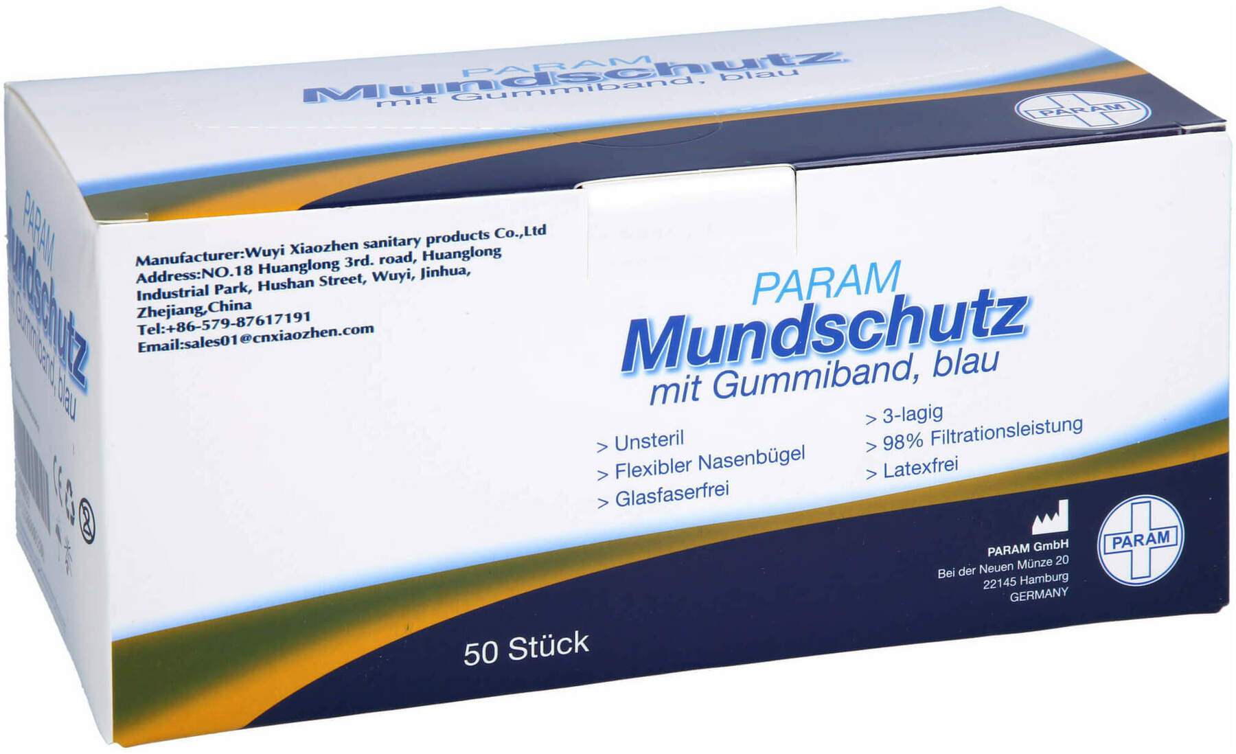 Mundschutz 3lagig Einweg 50 Stück