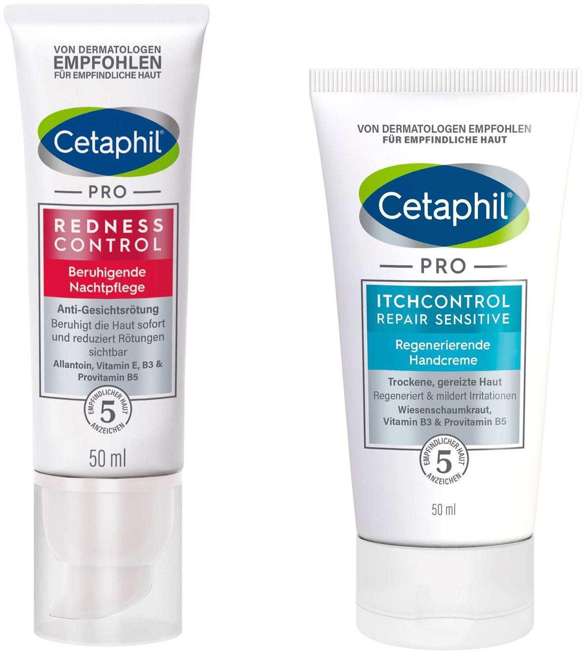 Cetaphil RednessControl Creme beruhigende Nachtpflege 50 ml + gratis Pro Itch Control Repair sensitive Handcreme 50 ml