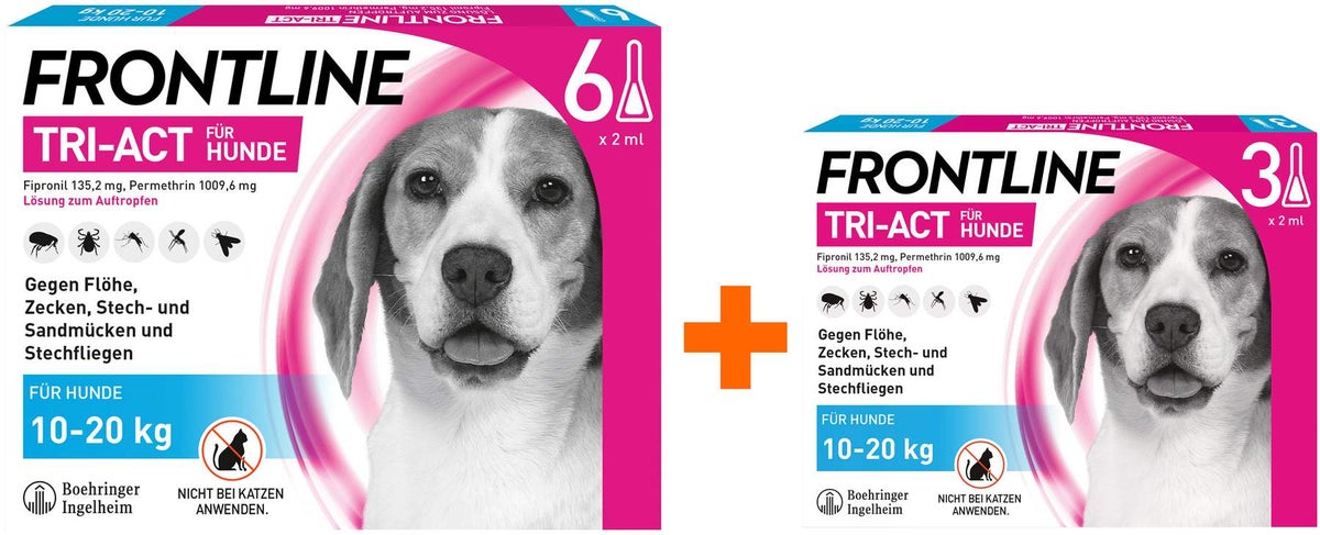 Frontline TRI-ACT Hund 10-20 kg 6 + 3 Pipetten
