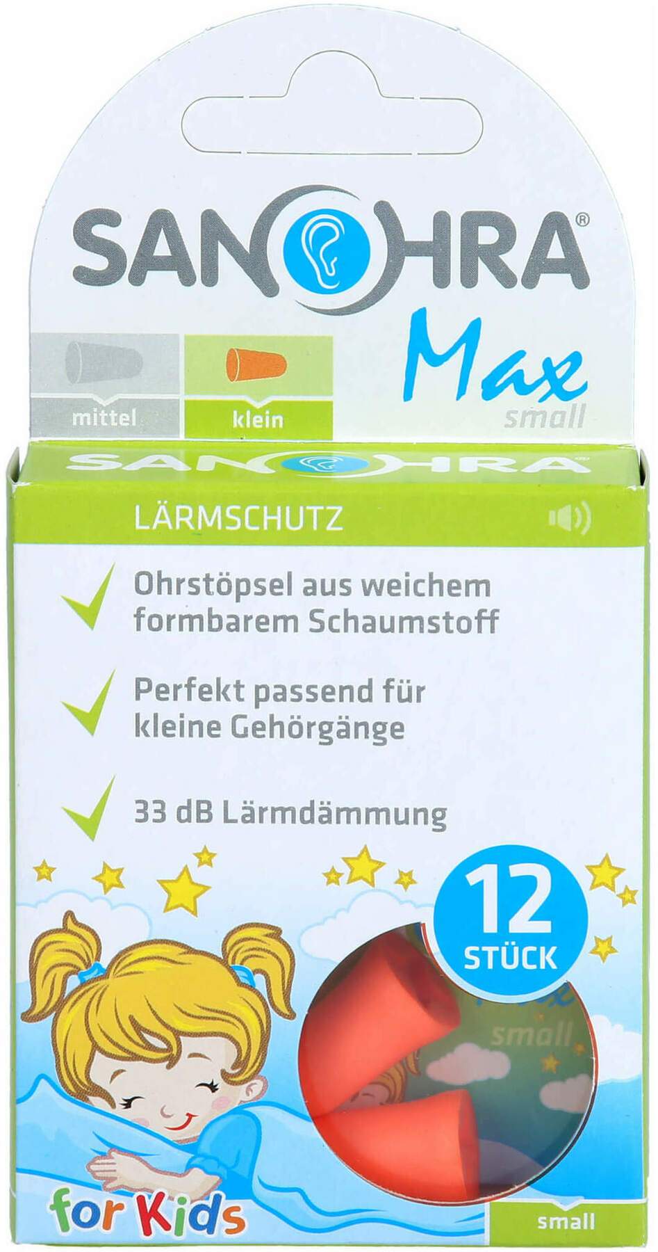 Sanohra Max Gehörschutzstöpsel F.Kinder 12 Stück