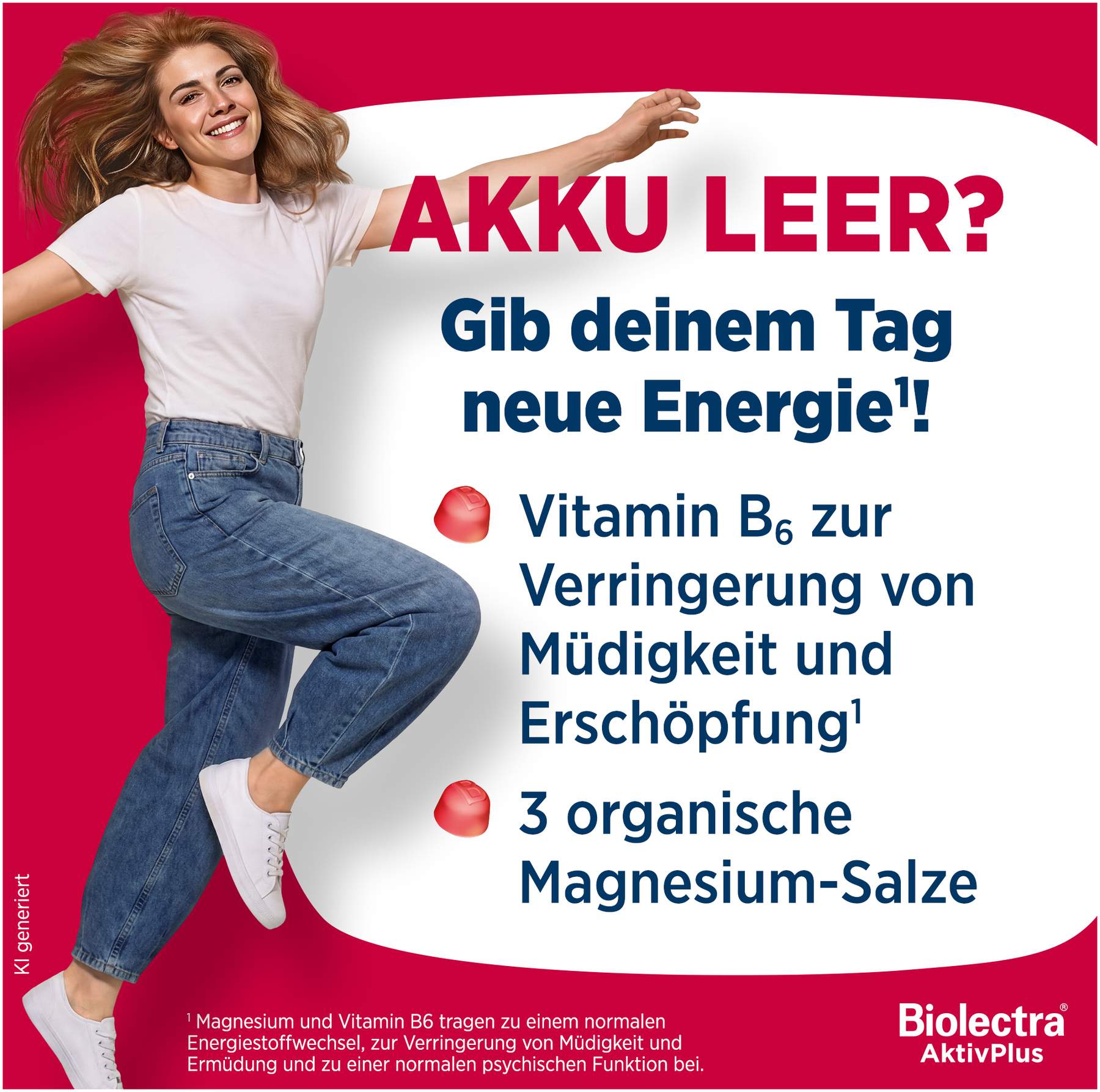 Biolectra AktivPlus Energie & Muskeln Erdbeere 60 Weichgummis