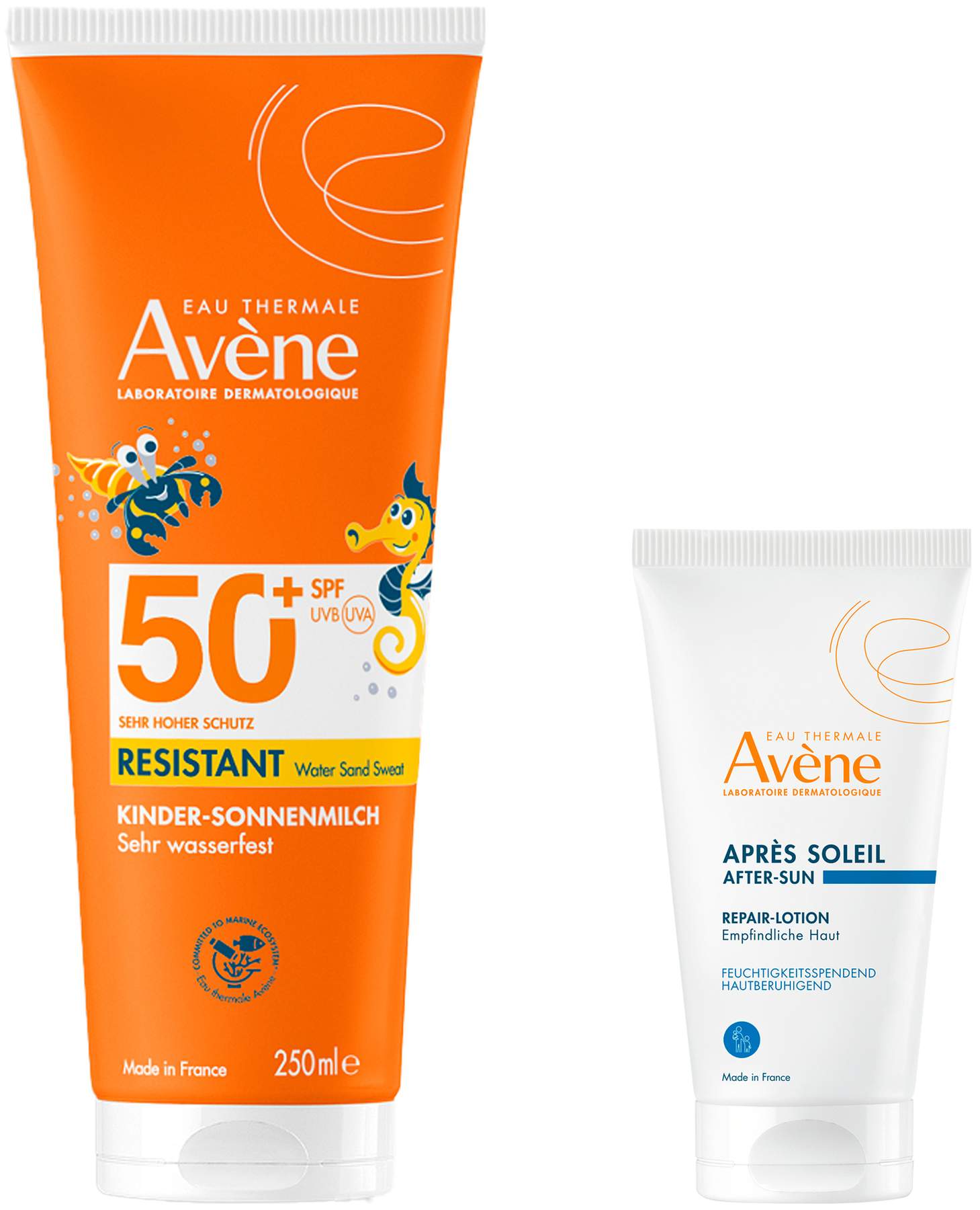 Avene Sunsitive Kinder Sonnenmilch SPF 50 + 250 ml Milch + gratis Repair - Lotion nach der Sonne 50 ml
