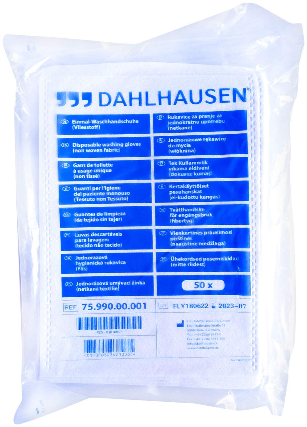 Waschhandschuhe Flauschvlies 14,5 X 22 cm 50 Stück