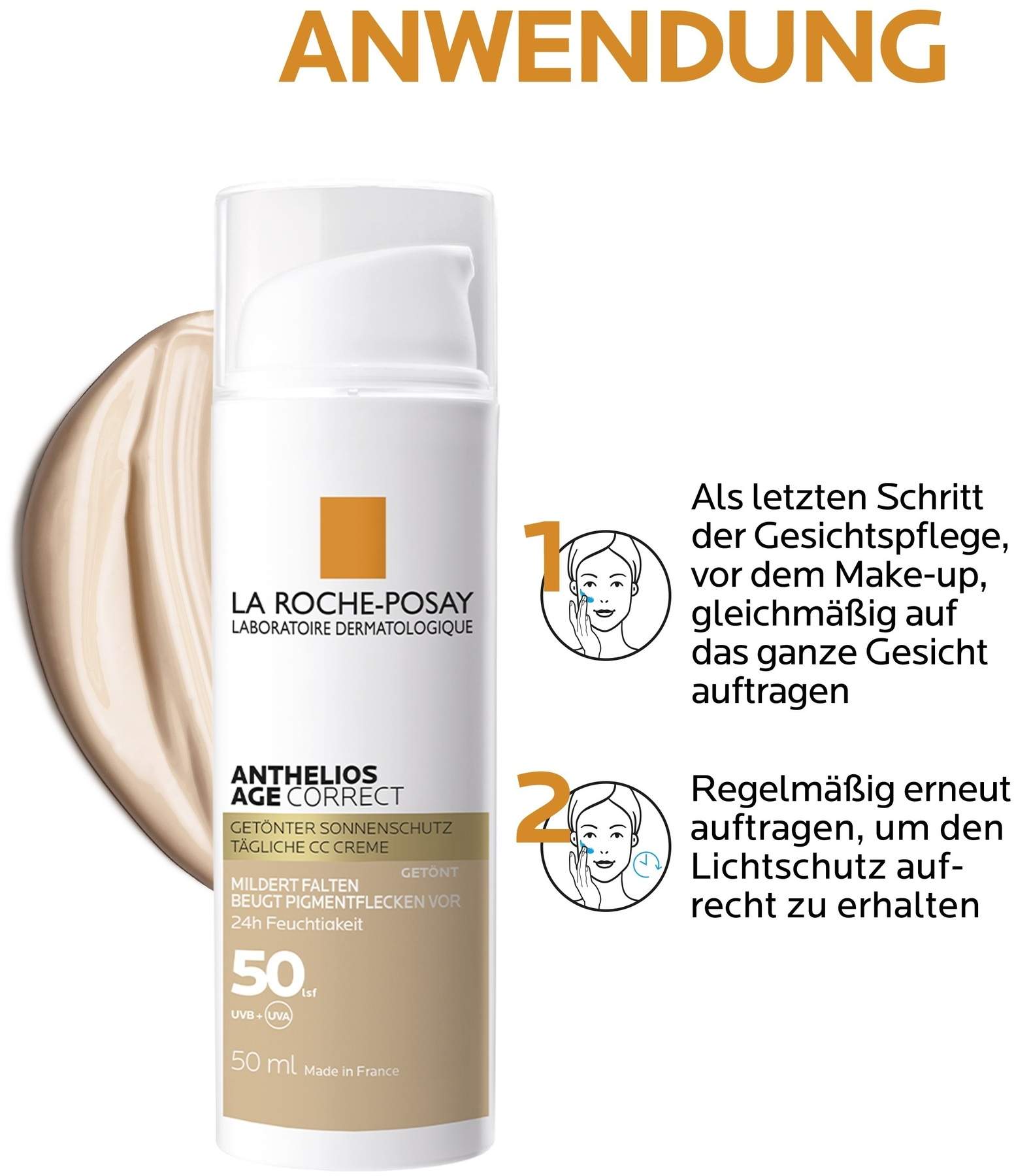 La Roche Posay Anthelios Age Correct getönt LSF 50 50 ml Creme