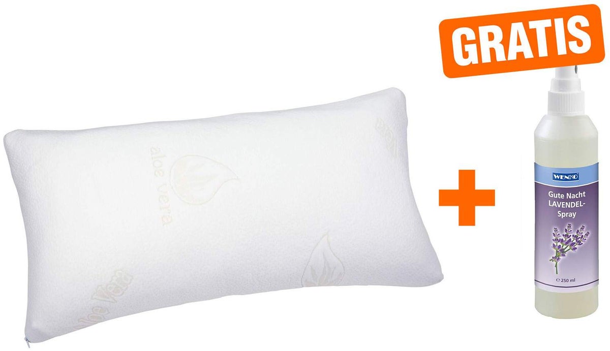Ergobionik Visco Schaumstoff Kissen + gratis GuteNacht Lavendel Spray