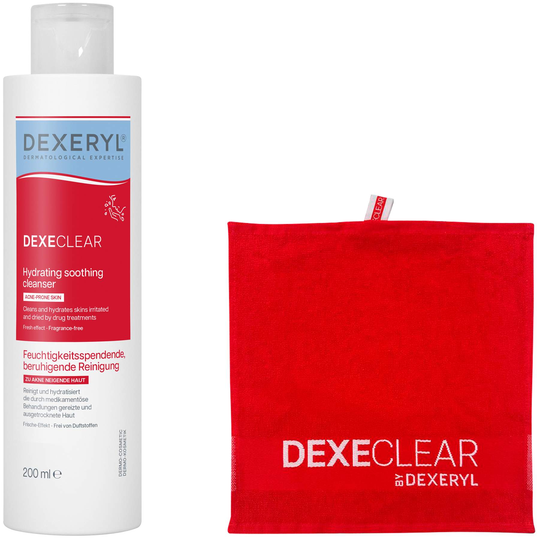 Dexeryl Dexeclear feuchtigkeitsspendende Reinigung 200 ml + gratis Handtuch 1 Stück
