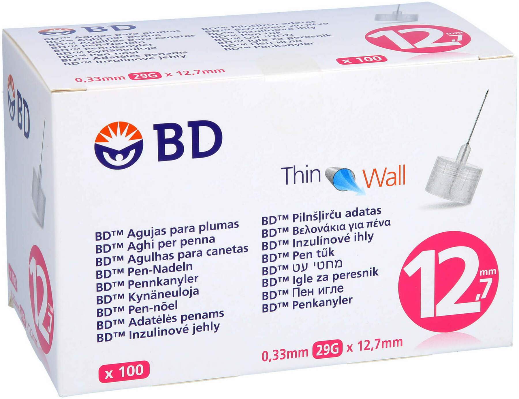 Bd Thin Wall Pen-Nadeln 0,33 29 Gx12,7 mm