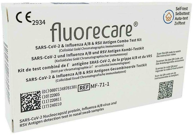 Fluorecare 4in1 Test Covid Antigen Influenza A+B & RSV Virus 1 Test