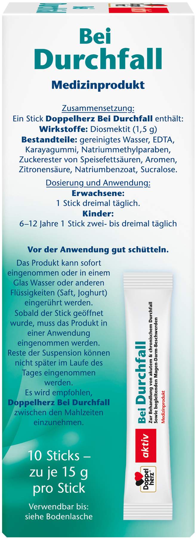 Doppelherz Aktiv bei Durchfall 10 Portionssticks